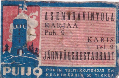 Karjaa, Asemaravintola, Puijo.  s61