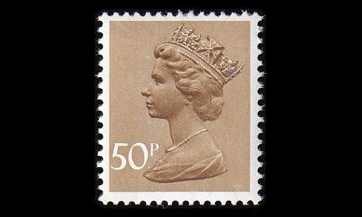 Iso-Britannia 731y ** Elizabeth 50 P fosf.raita (1977)