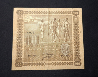 100 Markkaa 1939 Litt,D