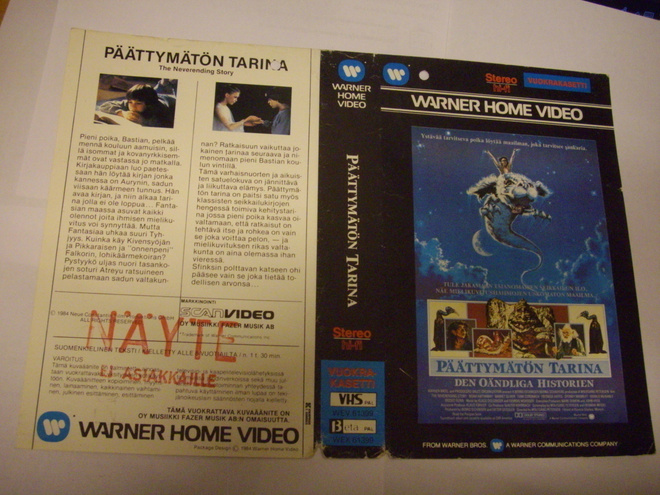 Vhs kansipaperi Fix - PÄÄTTYMÄTÖN TARINA (Sis.postikulut)