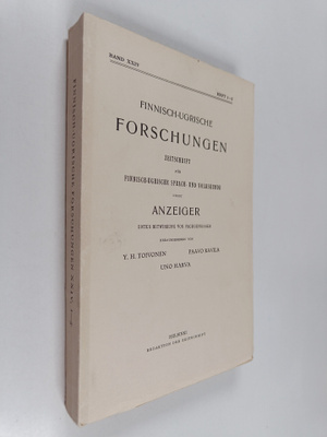 Y. H. Toivonen : Finnisch-Ugrische Forschungen Zeitschrif...