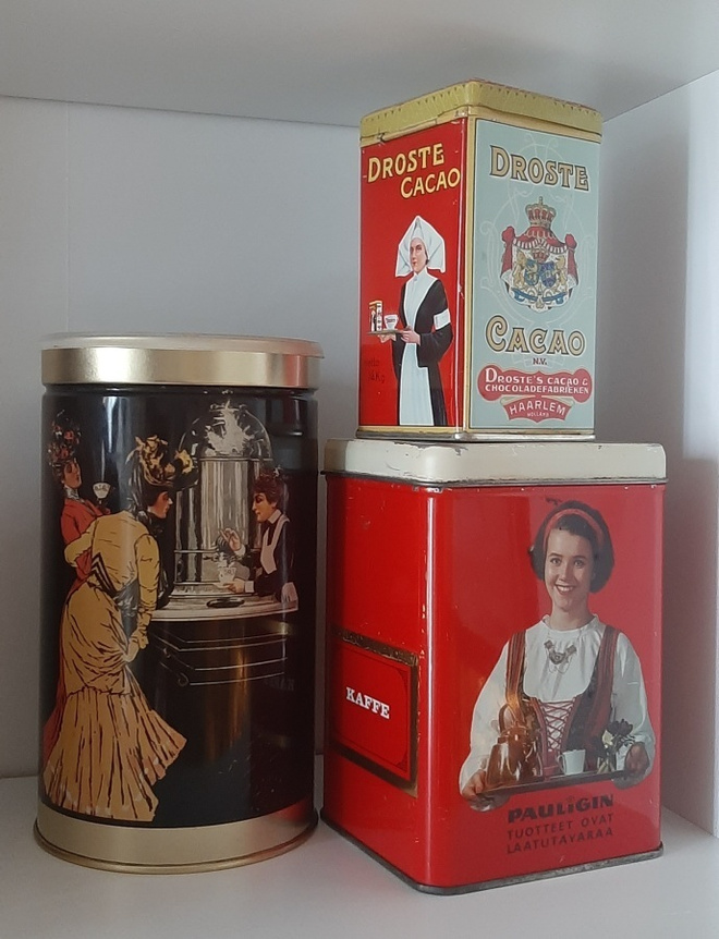 Peltiastioita kahville Paulig ja kaakaolle Droste Cacao