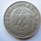 Natsi-Saksa 5 Reichsmark 1936 F Hindenburg hopeaa - pikkukuva 2