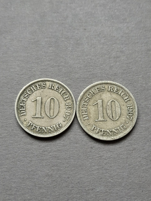 Deutsches Reich 10 pfennig 1907 J, A