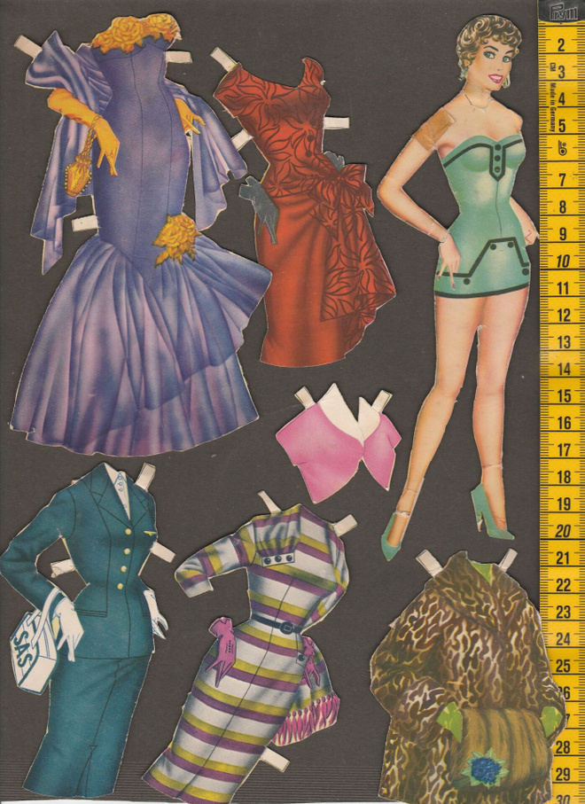 Paperinukke lady 1950-luku