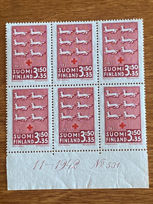 PR 1943 3,50MK+ 35PEN NUMERO KUUSILO**