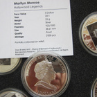 Cook Islands 6 x 5 $ 2011 PROOF Hopeaa 925 Hollywood Legends - pikkukuva 3