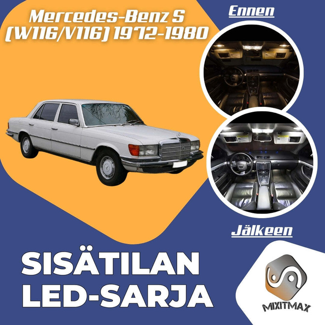 Mercedes-Benz S (W116) Sisätilan LED-sarja 8-osa