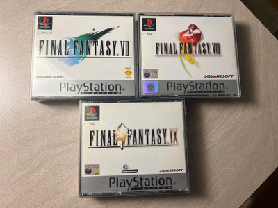 Final Fantasy VII, VIII ja IX PS1 Platinum CIB