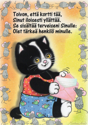 Kissa ja postia ystävälle Marleena Ansio