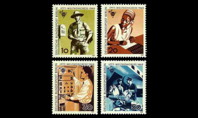 Berlin 342-5 ** Posti- ja telealan maailmankongressi (1969)