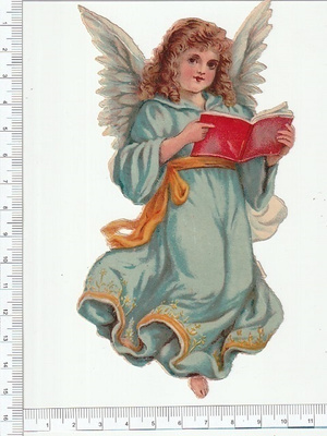 * iso enkeli, vanha kuva, 15,5 x 8,5 cm *