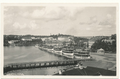 SAVONLINNA, laivoja rannassa - vanha kortti