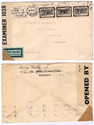 1941 Kallio 3-rivilö lentok. Lissabonin kautta Fär-saarille