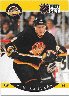 1990-91 ProSet #305 Jim Sandlak Vancouver Canucks