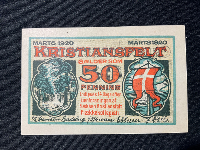 Tanskan Notgeld, Cristiansfeld marts1920