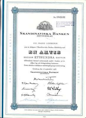OKK 1955 Skandinaviska Banken Ab Göteborg