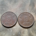 Norja 5 öre 1954, 2 kpl - pikkukuva 2