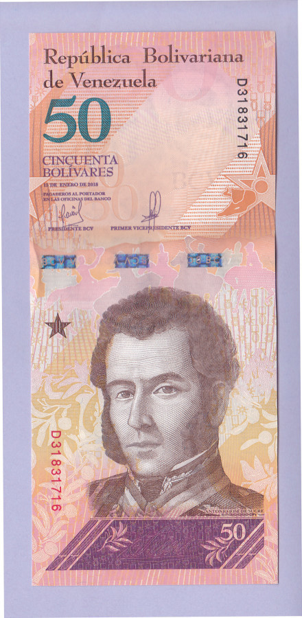 Venezuela 50 Bolivares v.2018 UNC P-105