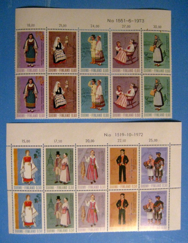 Kansallipuvut 1972 ja 73 5-rivilöt x2 (103)