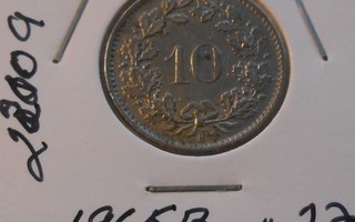 SVEITSI  10 Rappen  v. 1965B   KM#27    Circ