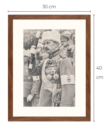 Uusi Mannerheim art print kehystetty 30 cm x 40 cm