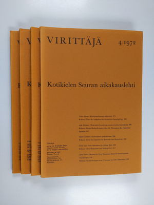Virittäjä vuosikerta 1972 : Kotikielen seuran aikakauslehti