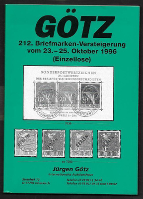 Huutokauppaluettelo - Götz 23.10.1996