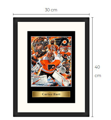 Uusi Carter Hart NHL art print Limited Edition 30 cm x 40 cm