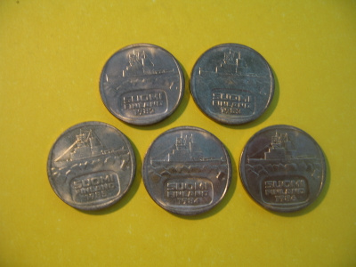 5 kpl 5 markkaa - 1982-1986