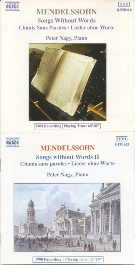 MENDELSSOHN • NAGY: Sanattomat laulut – 2 x Naxos CD 1989-91