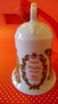 Joulukello posliinia vuoden 1998 Kello, saksalainen 75mm
