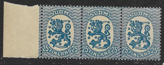 Saarinen 0,25mk 1917 (LAPE 3x71) ** rivilö