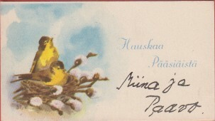 Stina Broome Linnunpesä pajunoksilla - sij kortti