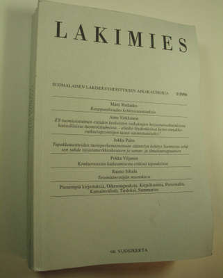 Lakimies, 94. vuosikerta (1996), numerot 1-2 ja 5-6 (nume...
