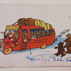Joulupukki sotilasbussin kuskina, karhut, Kenttäpostia 1939 - pikkukuva 1