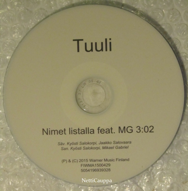 Tuuli • Nimet listalla feat. Mikael Gabriel CDr-Single