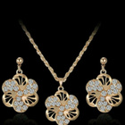 1700 .. 9k Kulta Duble Crystal Korvakorut / Kaulakoru - pikkukuva 3