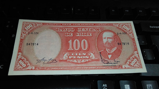 Chile 100 Pesos 1960-61 P127 UNC
