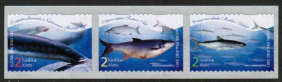 2001 Kaloja postituore 3-rivilö ikimerkkejä.