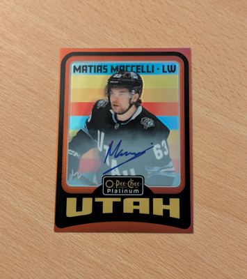 2024-25 OPC Platinum Matias Maccelli Retro Red Rainbow Auto
