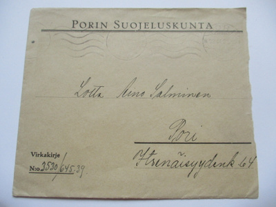 1939 Pori Suojeluskunta virkakuori lotalle