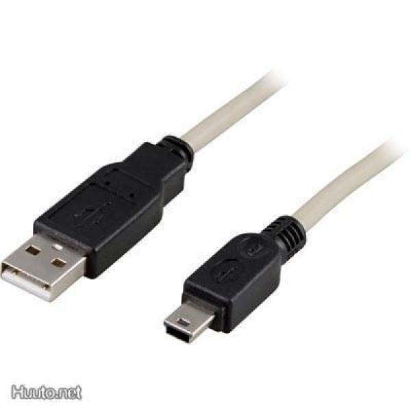 Deltaco USB 2.0 kaapeli A uros - Mini B uros, 0.5m *UUSI*