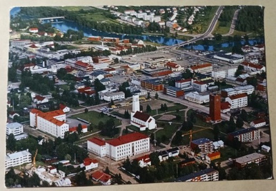 Iisalmi, kirkko, keskustaa, sillat, ilmakuvapk, p. 1980