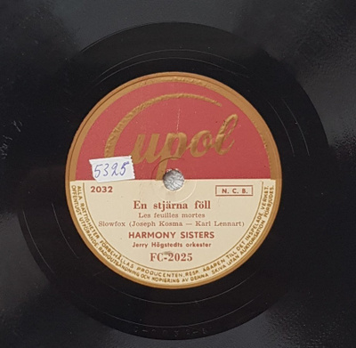 Savikiekko 1951 - Harmony Sisters - Cupol FC-2025