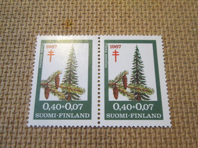 Suomi 1967: tuberkuloosi 0,40 + 0,07 mk