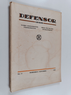 Defensor legis No 11/1922 : Suomen asianajajaliiton äänen...