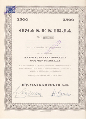 OKK 1949 Matkahuolto Oy, Helsinki