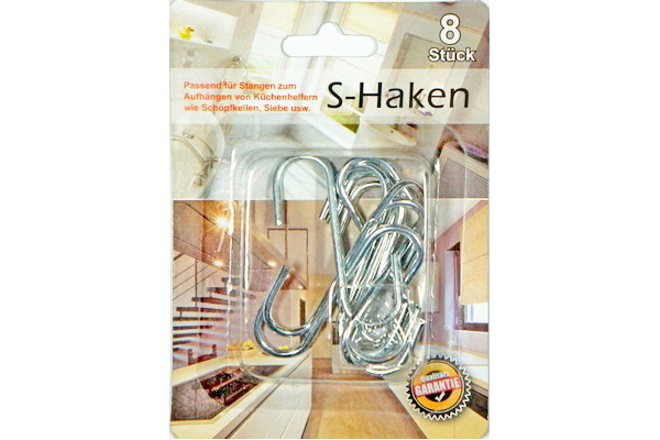 S-Haken S-Koukku pakkaus, 8kpl, 5.5cm *UUSI*
