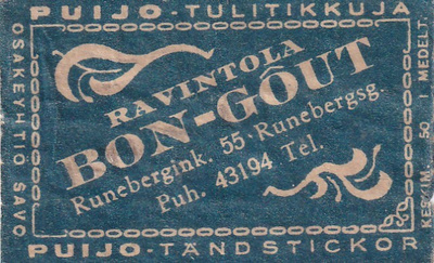 Ravintola BON - GOUT, Runebergink. 55  b578